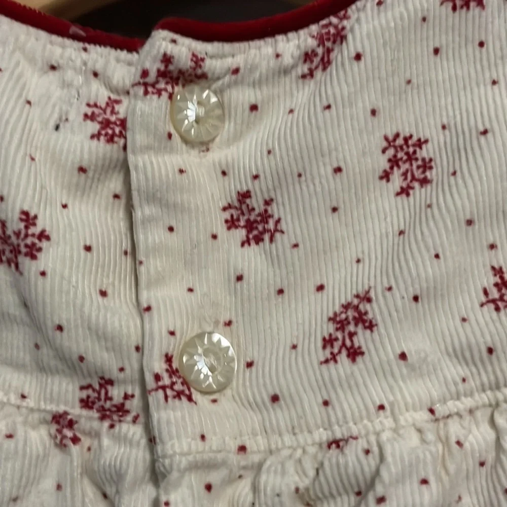Ralph Lauren Cream & Red Corduroy Holiday Dress